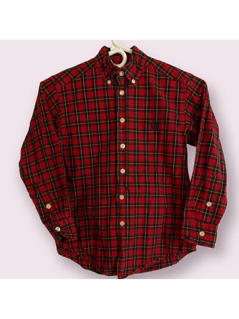 Chaps Boys Collared Button Up Long Sleeve Shirt